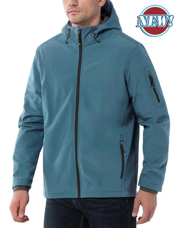 Men's Softshell Jacket Fleece Lined, Water Resistant Winter Warm Shell Jacket Coat Lightweight Outdoor Hiking - 33,000ft